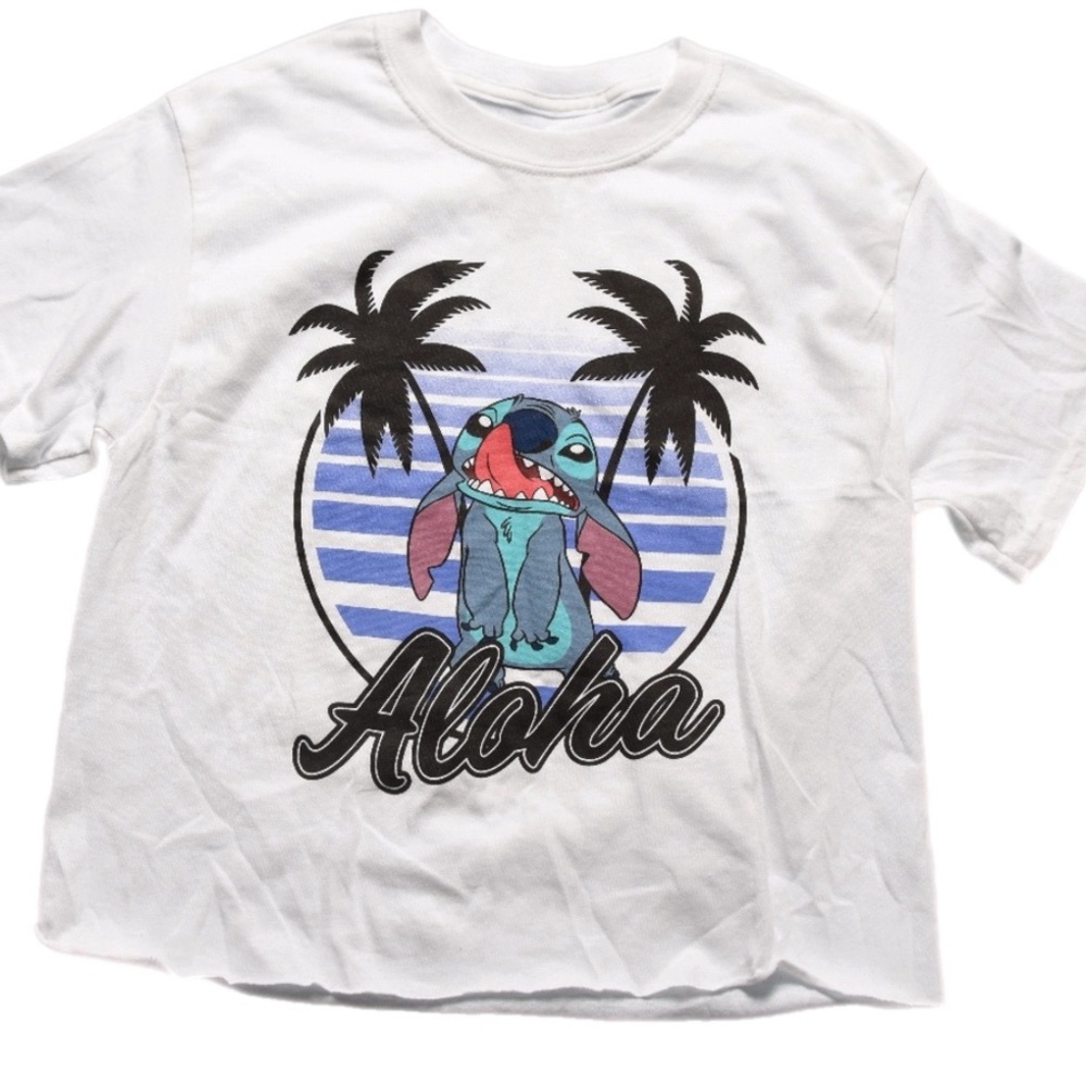 Disney Lilo & Stitch Crop Top, Aloha T-shirt, Hawaiian, cotton